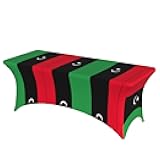 Libyan Flag Fitable Tablecloths for Rectangle Tables,Reusable and Washable Table Clothes for 6 Ft Tables