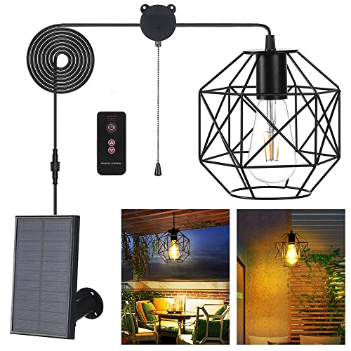 Gosunwey Solar Pendant Light Outdoor Indoor, Solar Chandelier Outdoor Storage Shed Solar Powered Lights With Pull Cord,Solar Indoor Lights For Home Chicken Coop Porch Barn Greenhouse Patio Garden #TOP12