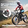EVBYCKEV 5000W Peak Dual Motor Ebike, 46MPH-Fast Electric Bike for Adults, 52V 1664Wh Up to 105Miles, 24" x4.0 Fat Tire E Bike, Full Suspension Mountain Electric Bike for Off-Road Beach Sand Commuter #4