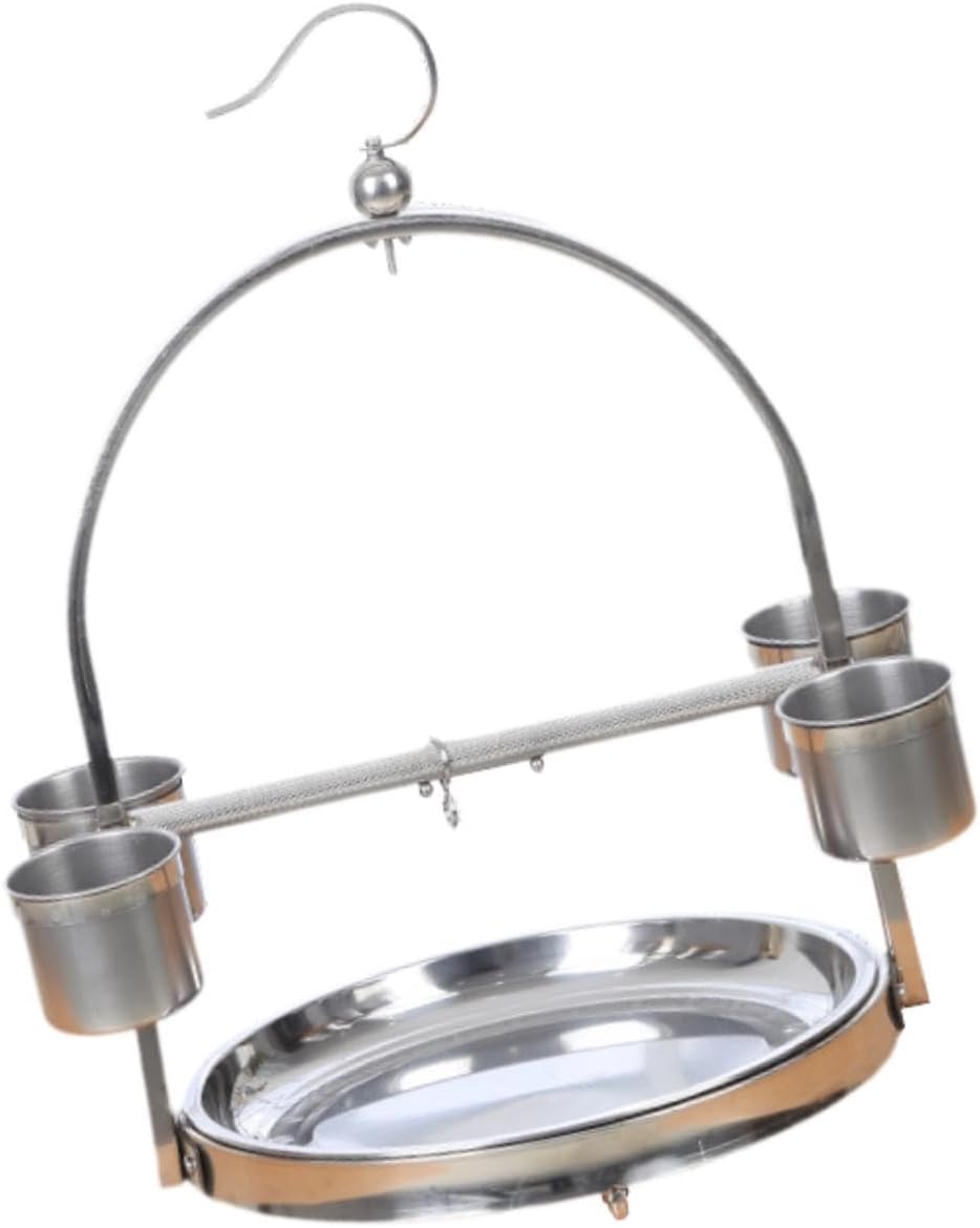 Desktop Bird Stand Bird Cage with Cups Bird Gym Bird Perch Play Stand Pet Parrot Playstand for Finches Cockatiel Lovebirds, 32 x 50 cm