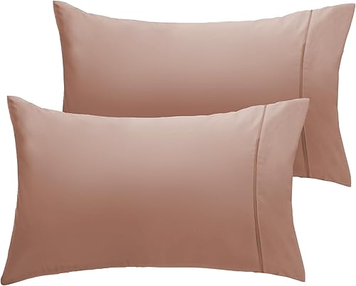 LuxClub Colección de fundas de almohada de 2 unidades, fundas de almohada ecológicas sin arrugas con ribete satinado, lavable en lavadora, suave y