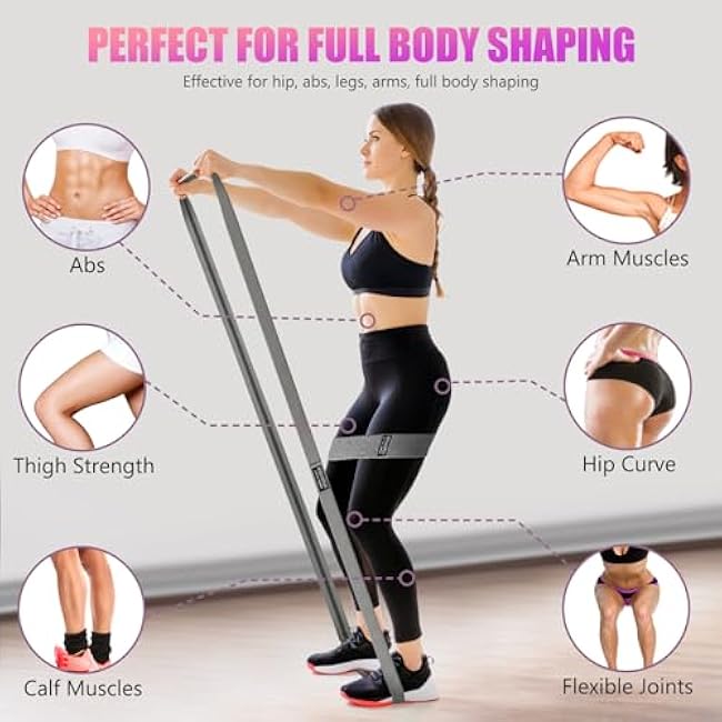 Resistance Bands for Working Out Set, 3 Pcs Pull Up Bands and 3 Pcs Assistance Bands with Door Anchor for Legs, Glutes, Hip, Fabric Loop Bands Workout Bands Resistance for Gym, Home, Office