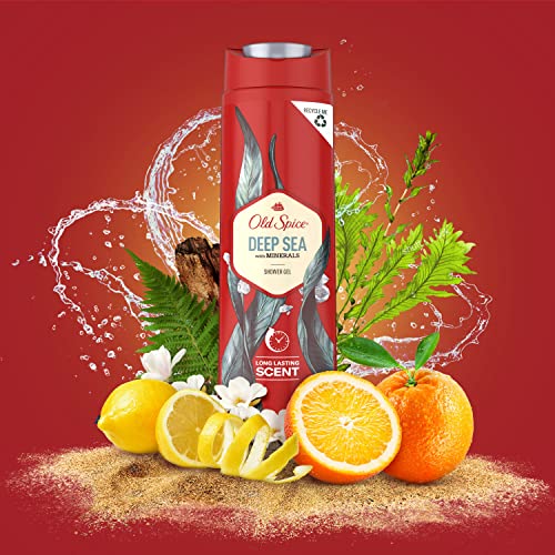 Old Spice Deep Sea Żel Pod Prysznic I Szampon Dla Mężczyzn 400 ml, Żel Do Ciała, Włosów I Twarzy 3 W 1, Długotrwała Świeżość