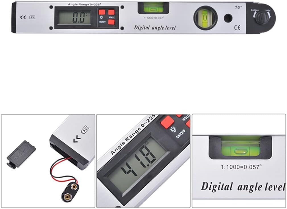 JSEIAJB 0~225degree LCD Digital Angle Finder Level Protractor Inclinometer Angle Meter Spirit Level Finder Gauge W/Bag