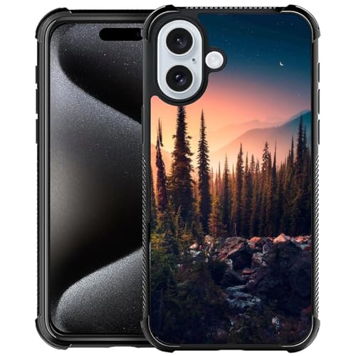 Coque iPhone 16 Plus arbre de montagne rigide et antichoc
