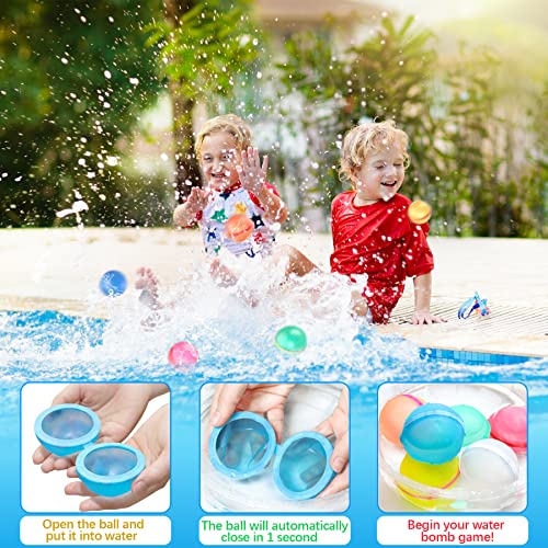 Fengtin Reusable Magnetic Water Balloons, 12Pcs Self-Sealing Quick Fill Water Bomb Outdoor Toys For Kids Adults, Summer Water Toys, Pool Toys,Outside Play, Bath Backyard Swimming Pool Party Supplies #TOP3