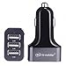 Hi-Mobiler® 7.2A/36W 3-Port Smart Car Charger with Smart Charging Techonology(SCT) and Aluminum Panel For iPhone 6 6 Plus 5S 5C 5 4S 4 iPad Air Mini 1/2/3 Samsung Galaxy S5 S4 S3 Note 4 3 HTC ONE(M8) Nexus and more Tablets Smartphones(Gray)