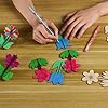 BENIMUS DIY 3D Flower Spring Wood Crafts to Paint, Spring Unfinished Wooden Slices for Craft, Flowers Ornaments for Painting Decorations (32 PCS) #3
