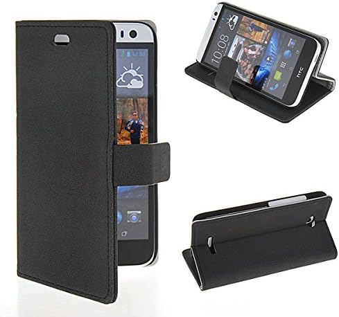 GETLAST [Black] Beautiful Gravel Pattern Wallet Flip Cover Folio Case For HTC Desire 616 dual sim