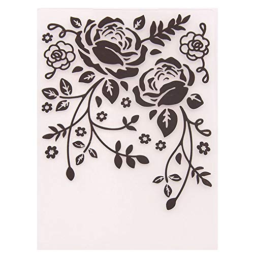 arriettycraft Beautiful Flowers Leaves Floral Plastic Embossing Folders for Card Making Journaling Scrapbooking or Paper Crafts