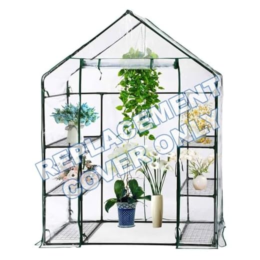 Taylor & Brown Replacement Spare Clear Plastic PVC Cover for Walk In Greenhouse, 143x73x195cm, Plant/Grow Houses Cold Frames Fits Most Walk In Greenhouses