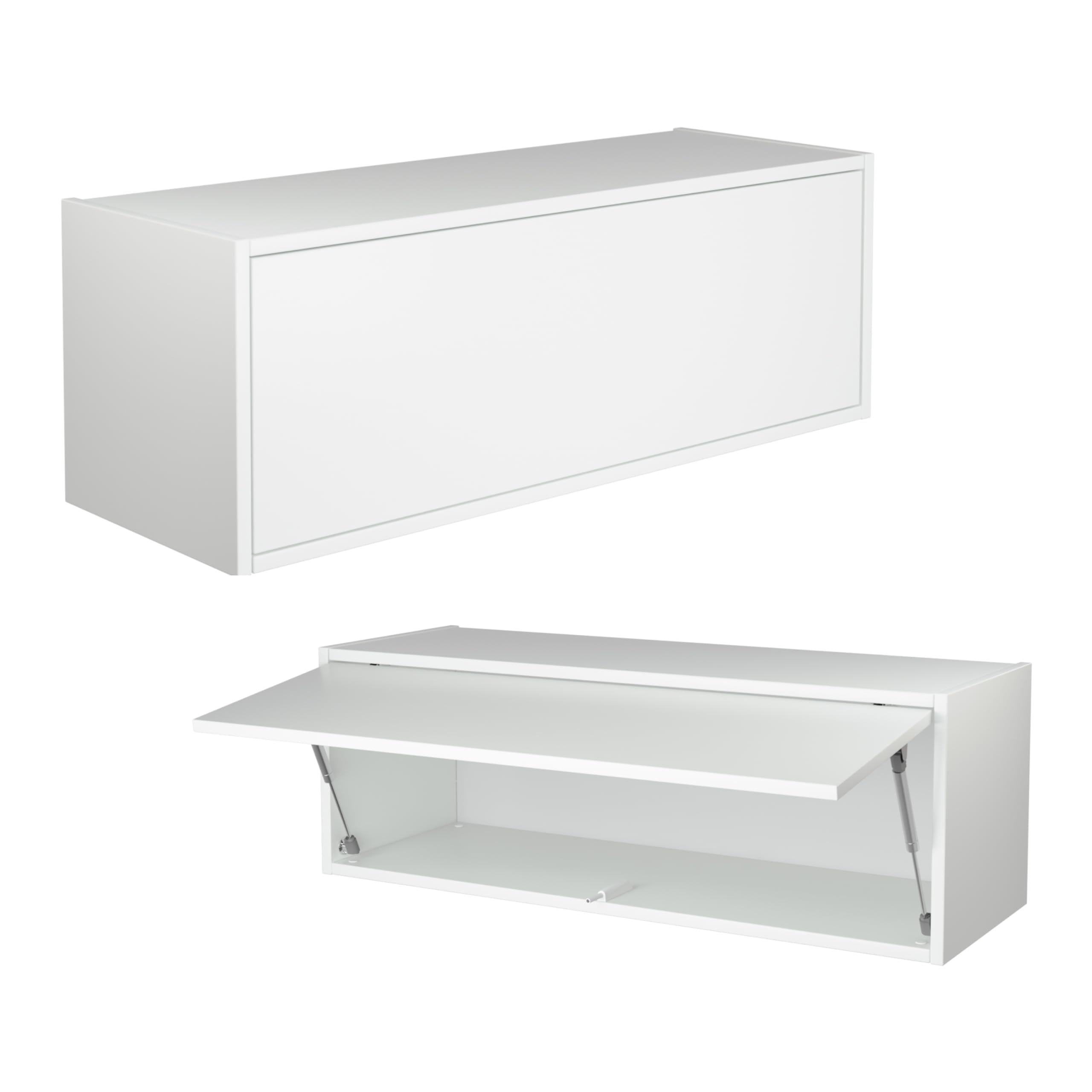 PLATAN ROOM Armadietto pensile, 100 x 35 x 35 cm, pensile da cucina pieghevole per bagno, corridoio, soggiorno, bianco