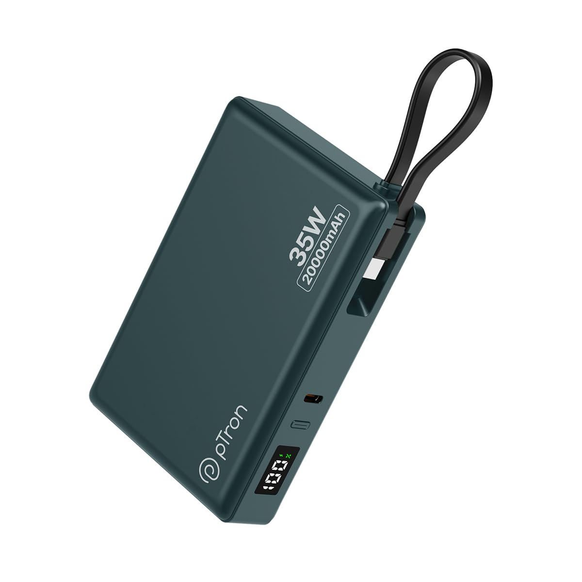 pTron Dynamo Sprint 20000mAh 35W Super Fast Charging, USB Type-C Input Power Bank Compatible with QC3.0/PD3.0, Built-in Charging Cable, 3 Charging Outputs, Type-C Input/Output Port (Indigo Blue) — Amazon image 10