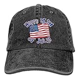 FUNINDIY Happy 4th of July Cowboys Gorra de béisbol para hombre y mujer sombreros estilo camionero negro, negro, talla única, Negro , Talla única