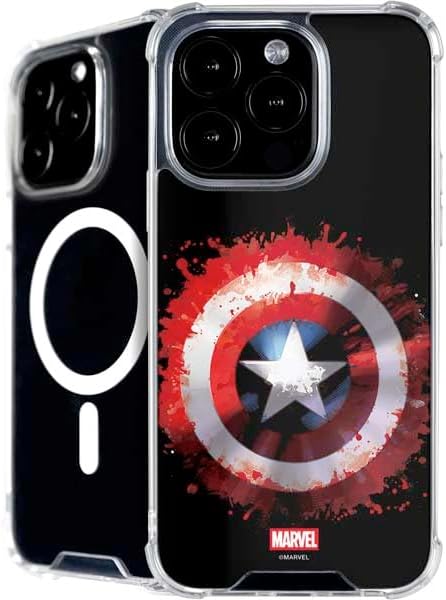 Skinit Phone Case Compatible with MagSafe iPhone 16 Pro - Officially Licensed Marvel Captain America Shield Design