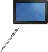 BoxWave Stylus Pen Compatible with Dell Venue 10 5050 - DualTip Capacitive Stylus, Fiber Tip Disc Tip Capacitive Stylus Pen - Metallic Silver