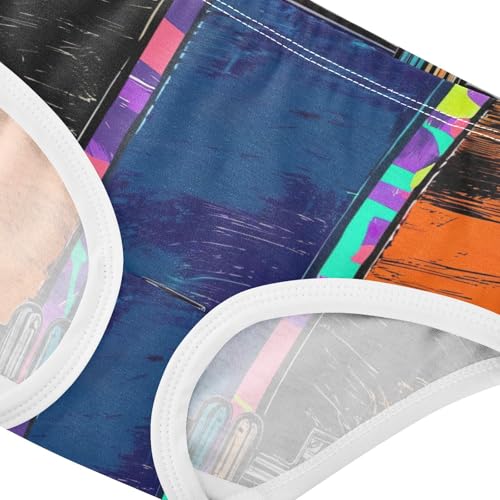 Cotton Toddler Underwear Custom Colorful Skateboards Black Girl Panties Cute Fun Print Undies Kids Briefs 2t4