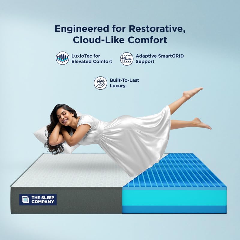 Image of The Sleep Company Luxe Mattress | SmartGRIDTechnology | Soft Feel for Hotel-Like Comfort | 10 Year Warranty | Queen Size Bed Mattress |78x60x6