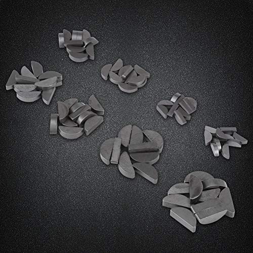 80pcs Metal Woodruff Key, Half Moon Keyway Woodruff Key Assortment