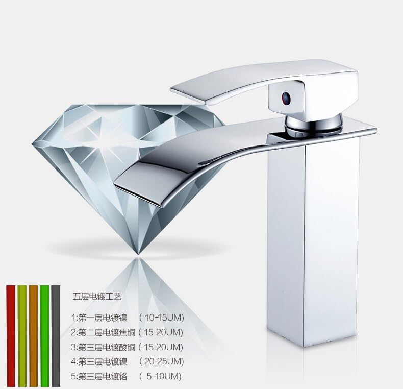 Robinet de cascade pour évier lavabo poli or moderne - 3
