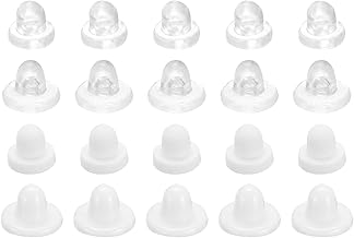 QUARKZMAN Earring Pads, 40 Pieces 2 Sizes - Silicone Clip-On Earring Backs, Soft Comfort Earring Cushion Replacement Jewellery Findings (Transparent+White)