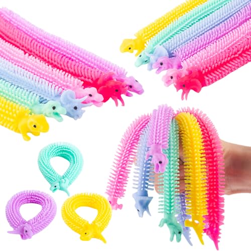 SSKHE 6Pz Dinosaurios Juguetes Antiestres,Cuerdas Elásticas para Aliviar el Estrés,Buenos para Niños y Adultos con TDAH,TOC o Autismo