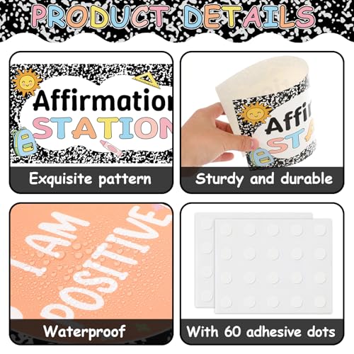 Cartes d'affirmation pour carnet de composition et tableau d'affichage de rentrée - 3