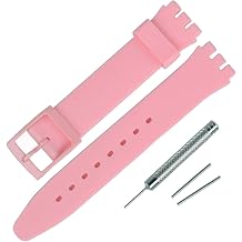 Rihahisy 16mm Ultra-thin Silicone Rubber Watch Strap/Watch Band Replacement for Swatch