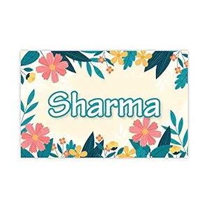 SIGNOOGLE Customized Kids Room Name Plate For Wall Door Home Decor Floral Printed Acrylic (L x H 8 x 5 Inch)