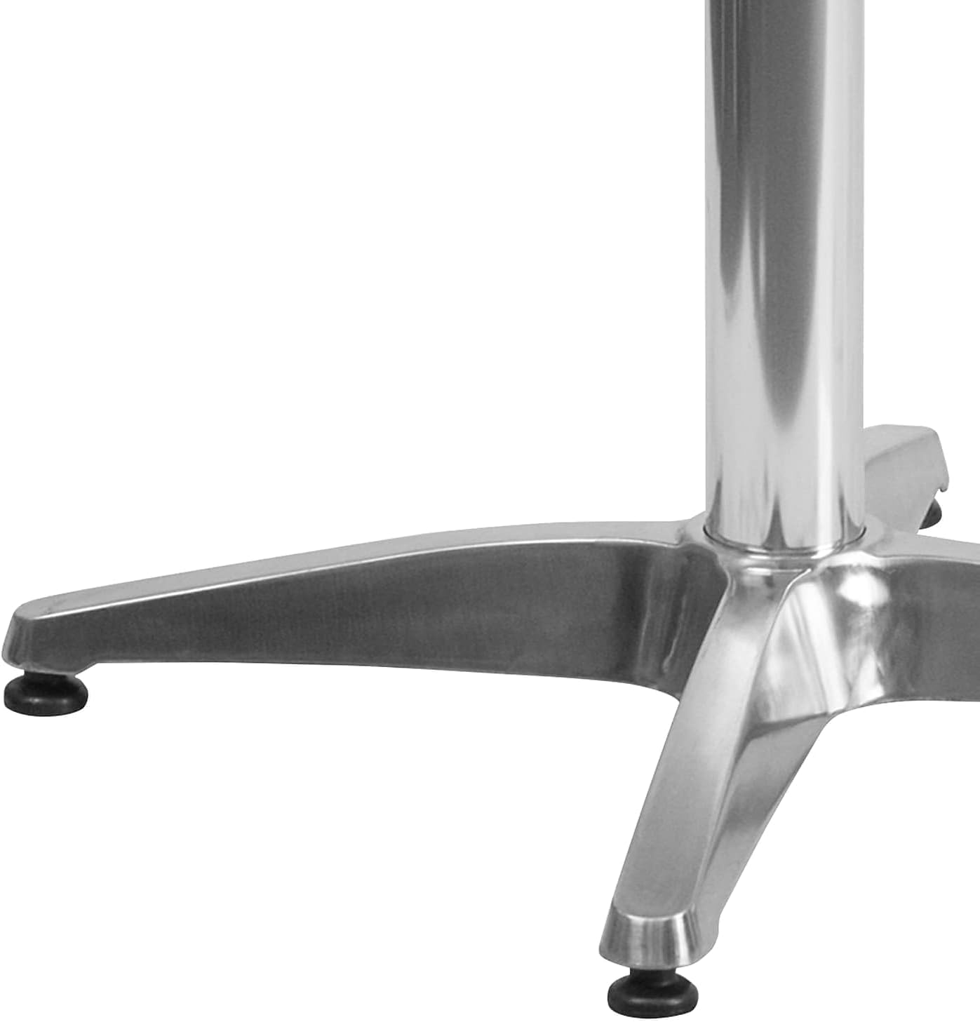 Pemberly Row 31.5" Round Bistro Table, Aluminum and Steel, Stainless Steel Top, Lightweight Design, Commercial and Residential Use, Outdoor/Indoor Patio Dining Table for Sunroom, Balcony, Deck