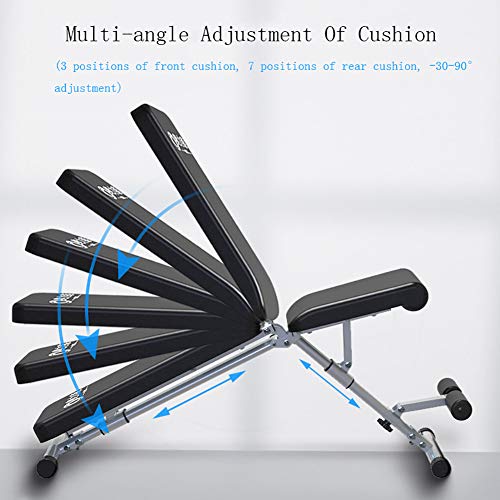 RICHLN Adjustable Fitness Chair,Utility Weight Bench,Foldable Exercise Bench,Multifunctional Incline Decline Bench Press Chair for Home Gym Black