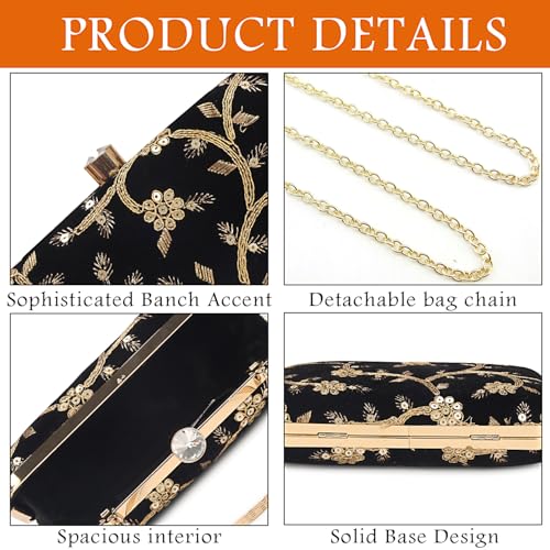 Image of LONGING TO BUY Hand Crafted Designer Box Clutch - Zari Embroidery For Women