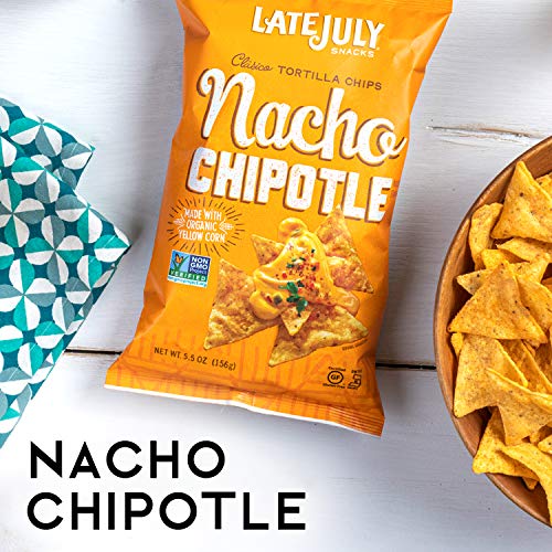 Late July Snacks Clásico Nacho Chipotle Tortilla Chips, 5.5 Oz, Pack Of 12 #TOP3