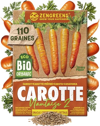 ZenGreens® – Graines de carotte bio - Semences potagères - Graines de légumes pour une culture facile au jardin, sur le balcon ou dans un potager surélevé - Nantes 2