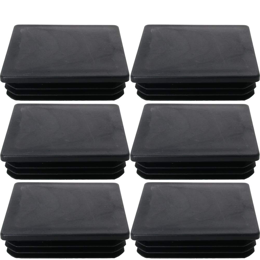MroMax 90x90mm(3.54inch) Plastic Tubing Plug Square Post End Caps for Handrail Stair Newel Guardrail Tube Black 6Pcs