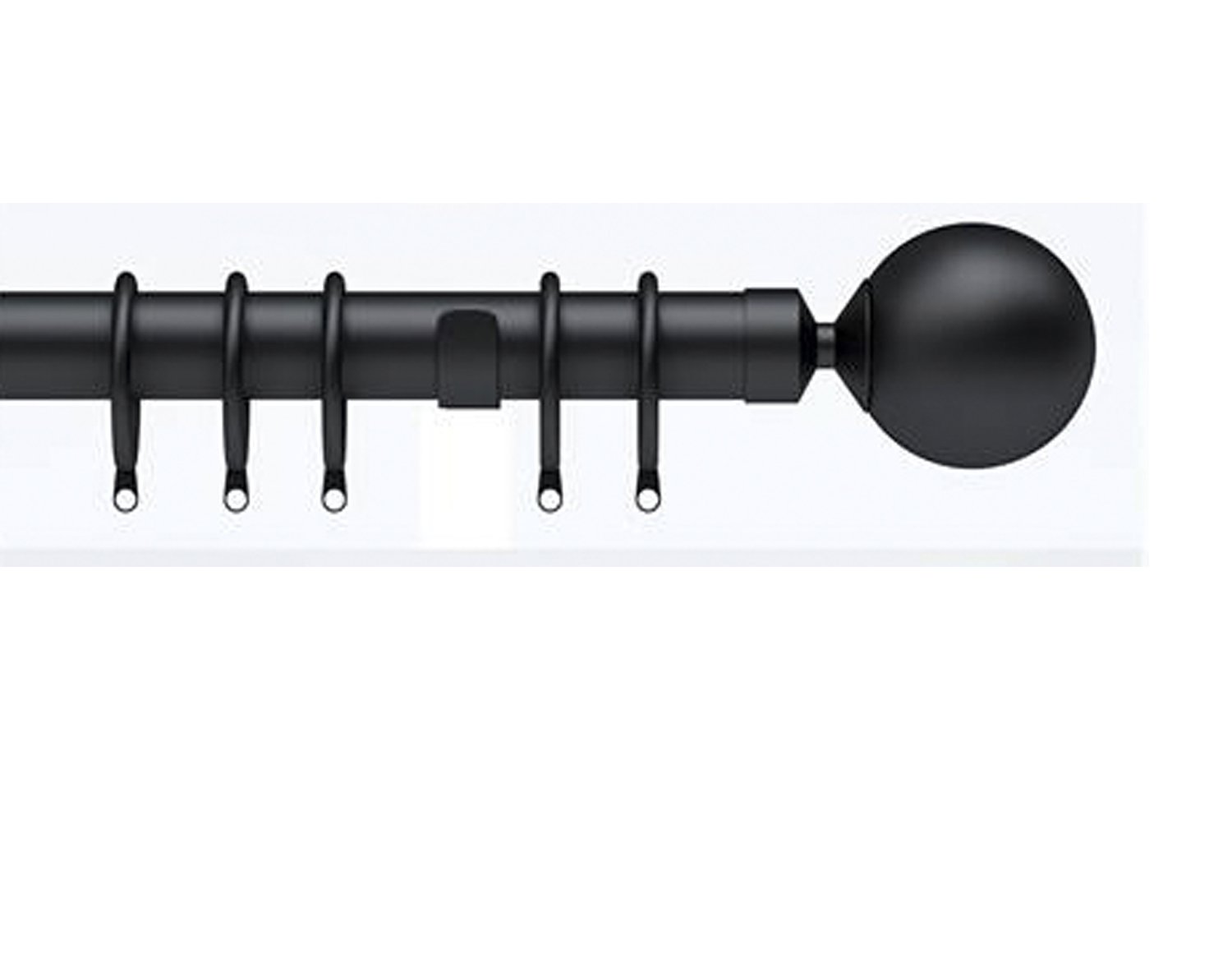 Speedy IDC 28mm Nikola Curtain Pole Set, Black, 250cm