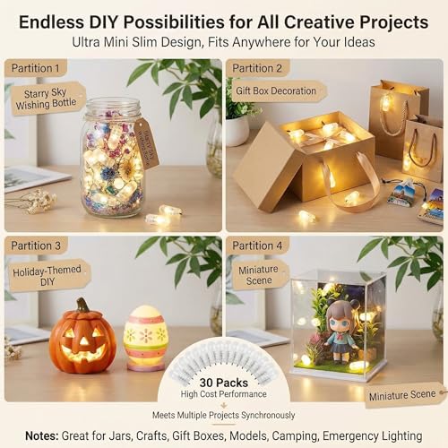 Kimuwote 30 Stück Mini LED Lichter, Mini Lampions Lichter, LED Ballonlichter Warmweiß für Geburtstagsdeko Papierlaterne Luftballons Party Weihnachten Hochzeit