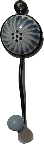 Miniatura 3 de PARIJAT HANDICRAFT Gancho decorativo de cerámica floral de metal colgante de cerámica, ganchos individuales montados en la pared, ganchos