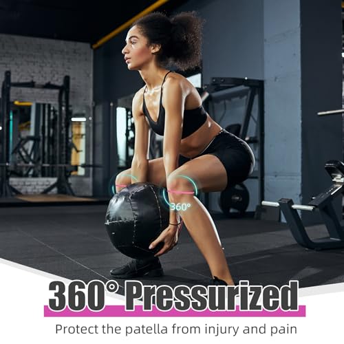 Image of Foilswirl Silicone Patella Knee Band for Basketball Patella Tendon Support Knee Pain Running Tendon Brace Support Strap(2,Rose Red,L)