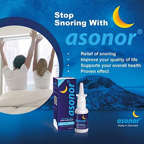 Asonor Snoring Nasal Spray (30ml)  Effective Snore Stopper Drops for Better Sleep  Snore Relief Remedy  Opens Up The Throat Air Passage  Enables Better Breathing  Natural Anti-Snoring Solution