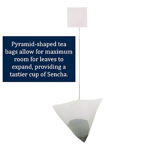 Miniatura 5 de Den's Tea Bolsitas de té piramidales Sencha, auténtico té verde japonés de Shizuoka, Japón (paquete de 12)