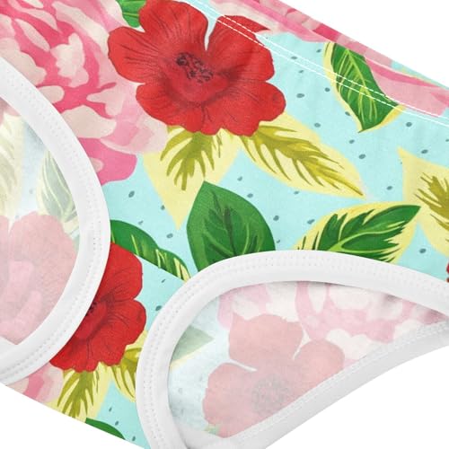 Cotton Girls Underwear Toddlers Red Pink Floral Blue Cute Panties Girl Funny Briefs Kids Undies 2t4