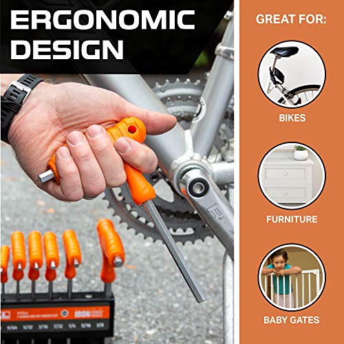 Iron Forge Tools 20 Piece T Handle Allen Wrench Set - Sae & Metric Hex Key Set With Stand U.s. Veteran Owned Brand #TOP6