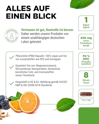 OPC Traubenkernextrakt mit Vitamin C von Vit4ever