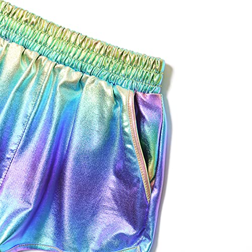 Image of Perfashion Girls Metallic Shorts Sparkly Shiny Hot Pants Gold /Silver /Pink Outfit