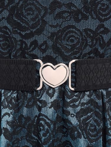 Image of Rosegal Women Plus Size Retro Lace Belt Party Cocktail Dress | 1950s Vintage Dress, Wedding Guest-Formal Bridesmaid Dress, Sleeveless Midi Dress, Retro Rockabilly Pinup Dress