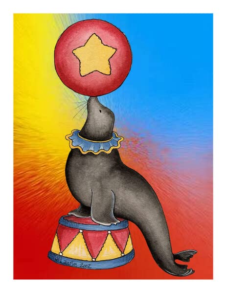 Colorful Seal Edible Image For Your Quarter Sheet Cake By TNCT!