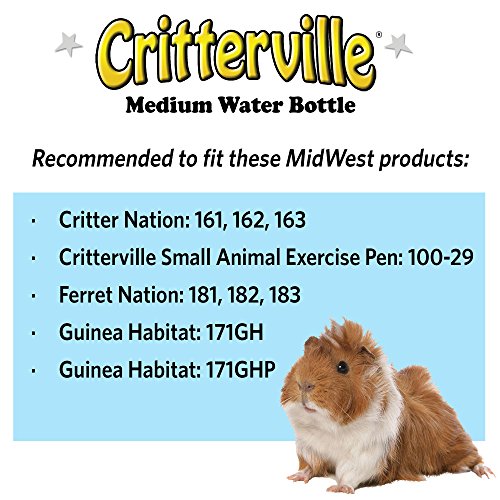 Medium Animal Water Bottle | Ideal For Hamsters, Mice, Guinea Pigs & Rabbits, Medium Water Bottle | Guinea Pig 10.14 Oz. #TOP6