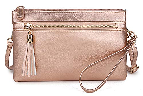 Image of Solene Women's Lightweight Multi Compartment Wristlet Clutch Wallet Crossbody Bag