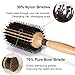 BRUSHZOO Round Brush for Blow Out Styling, Curling, Straightening for Women & Men - Wooden Brush with AddShine Volume (2.4 Inch)